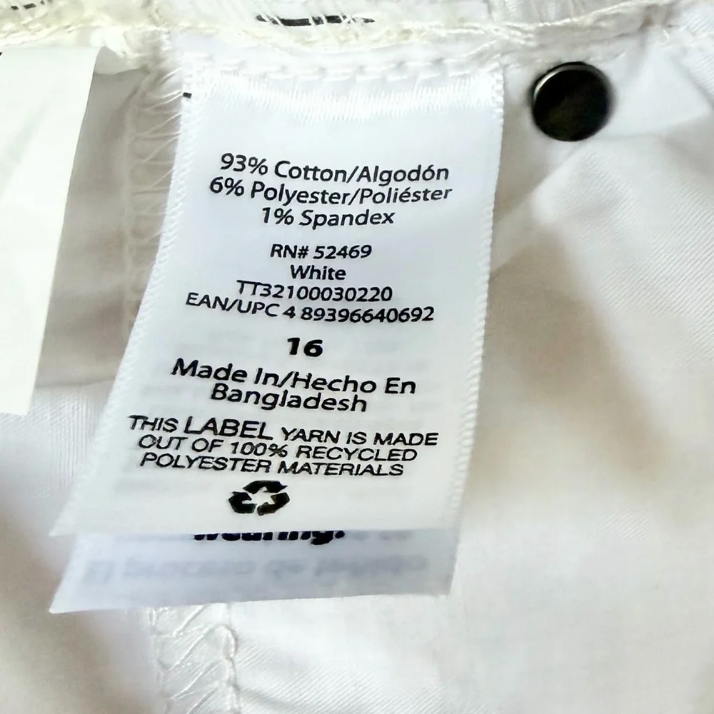 Time and Tru High Rise Cream Wide-Leg Button-Fly Jean Pants - Picture 4 of 14